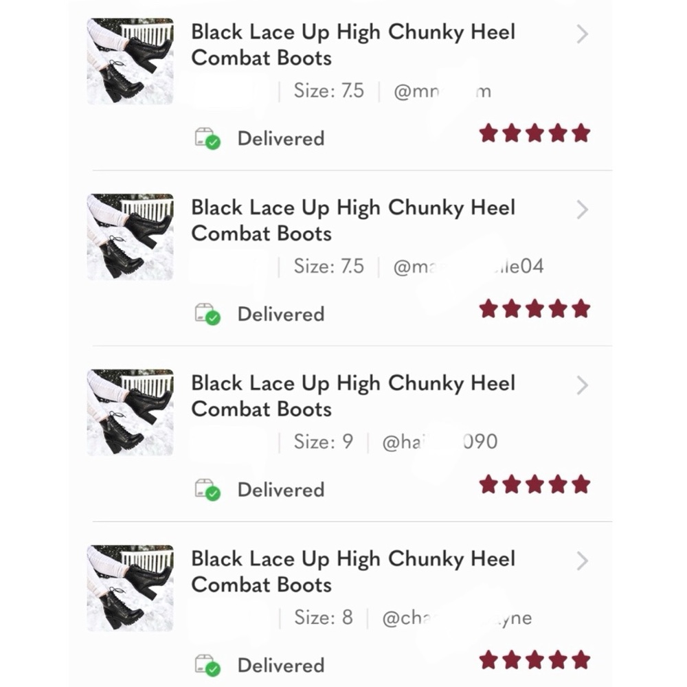 Black Lace Up High Chunky Heel Combat Boots - Picture 11 of 13